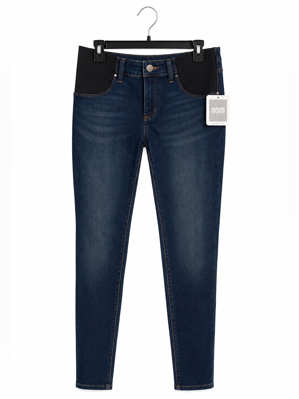 NOM Maternity Dark Wash Jeans Medium NWT Stretch Panel Skinny Pregnancy